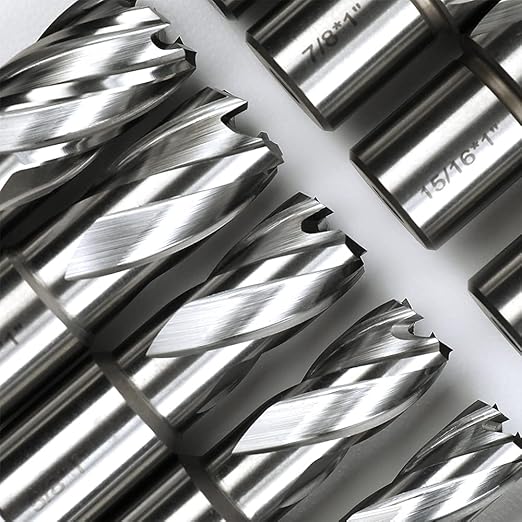 OSCARBIDE Annular Cutter Set 13pcs,1" Cutting Depth,3/4" Weldon Shank, 7/16 to 1-1/16 inch Cutting Diameter Mag Drill Bits for Magnetic Drill Press with 2 pcs Pilot Pins