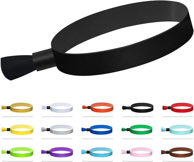100 Pcs Cloth Event Wristband, Disposable Wristbands for Events, Colored Wristbands Events,for Lightweight Concert,Club Entrance Wrist Strap Party Wristband Event (Color : Black)