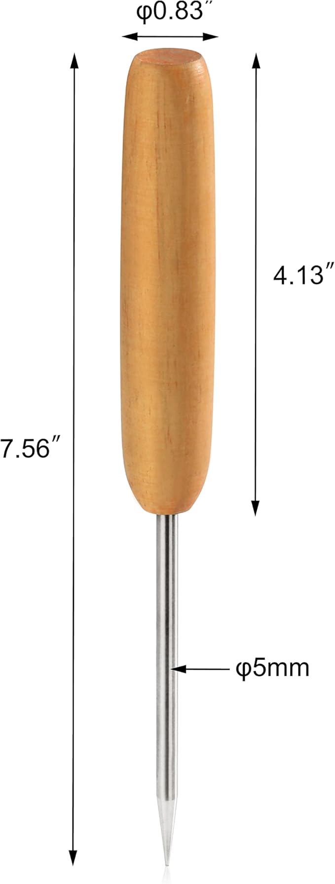 New Star Carbon Steel Ice Pick with Hard Wood Handle, 7.5-Inch