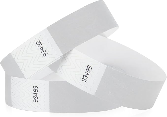 1,000 WristCo Tyvek Metallic Silver Wristbands for Events – Tamper-Proof Design Prevents Reuse – Premium-Grade Bracelets for Hospital & Medical ID, Party, Concert Entry, VIP Identification