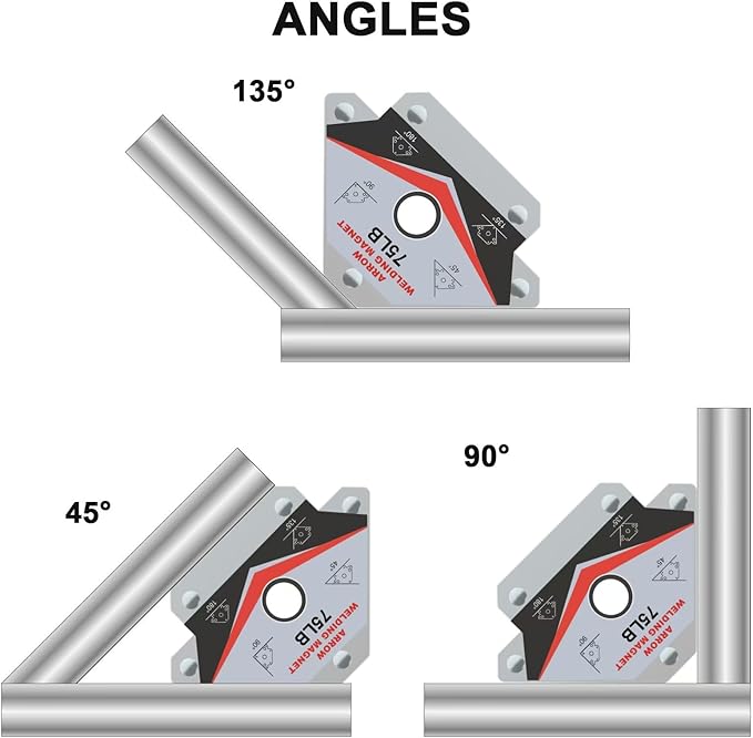 GUTIMORE Welding Magnets 25LB&55LB&75LB 6Pcs Welding Magnet Set, Magnetic Welding Holder, Holding Power Welding Accessories