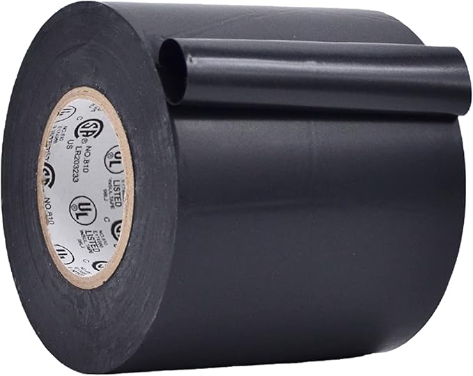 WOD ETC766 Professional Grade General Purpose Black Electrical Tape UL/CSA Listed core. Vinyl Rubber Adhesive Electrical Tape: 3 inch X 66 ft - Use at No More Than 600V & 176F (Pack of 1)