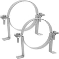 6 Inch Vent Wall Bracket, 2 Pcs Round Galvanized Iron Gas Vent Pipe Strap Rigid Split Ring Hanger