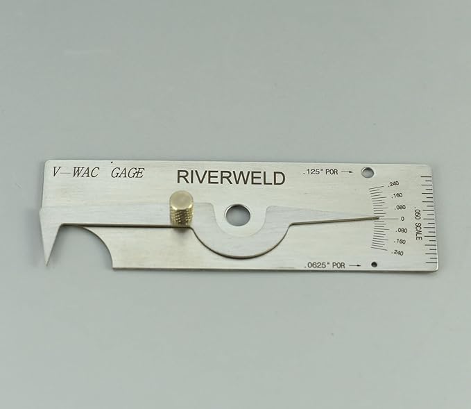 RIVERWELD V-WAC Single Weld Gauge Pit Depth Weld Gage Welding Inspection Thread Gauges Undercuts/Pits to 0.24 Inch by 0.02 Inch Increments