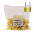 18AWG /1.0mm² Pin Cord End Wire Ferrules Terminals Yellow, 500pcs AWG18 Wire Ferrules Terminals for Industrial, Electric System, Chemical Industry etc.