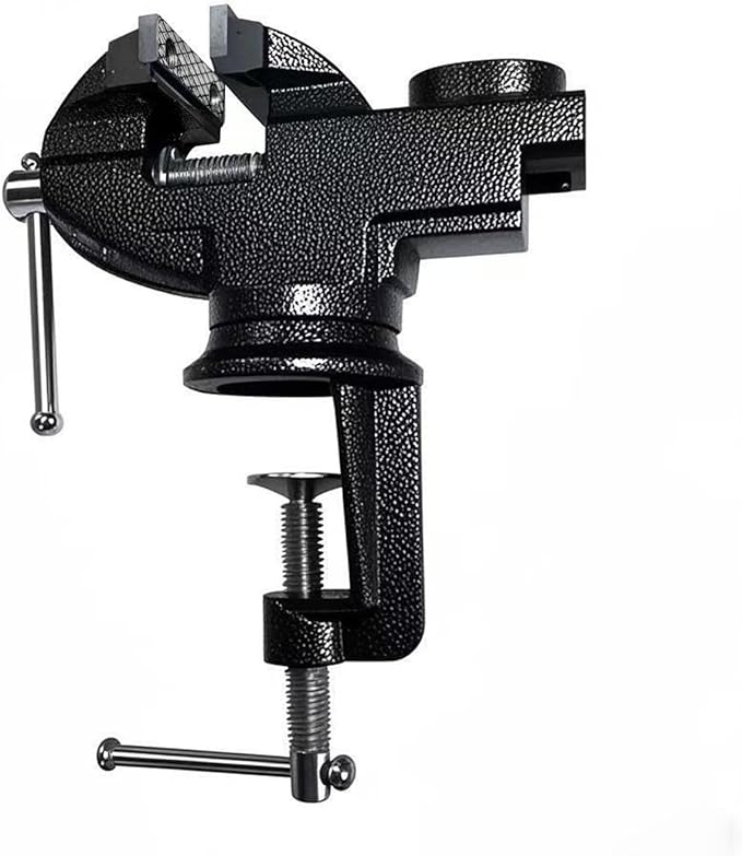 Home Vise Universal Rotate 360° Work Clamp-On Vise Table Small Bench Vice for Jewelers Hobby Clamps Craft Repair Tool Portable Work Bench Vise (mini) (Black, 2.5 INCH)
