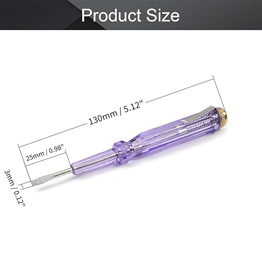 Fielect Circuit Tester, Voltage Tester Pen Screwdriver Electric Test Detector, Slotted Screwdriver Test Pen 100-500V 1pcs