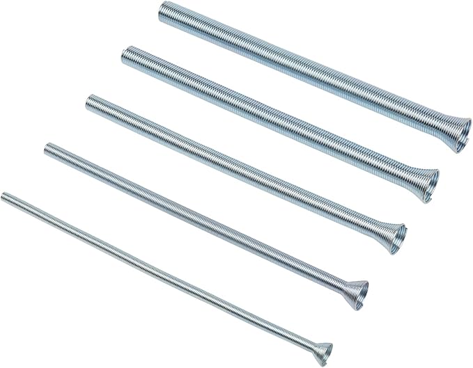 Wostore Spring Tubing Benders Kit for Pipe O.D. 1/4, 3/8, 1/2, 5/8 and 3/4 Inch 350 mm Length 5 in 1 Tube Bender Set for Copper,Aluminum and Soft Steel Pipes