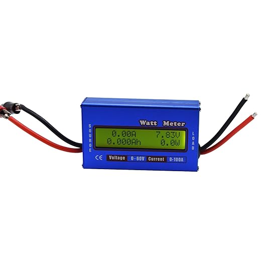 Blomiky from 4.8V to 60V 100A Voltage Tester Battery Power Consumption Performance Analyzer Monitor with Backlight Digital LCD Screen for Solar RC Voltage Current Discharge Watt Meter