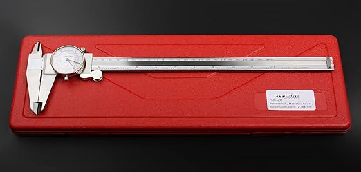 Accusize Industrial Tools 12'' by 0.001''/300mm by 0.02mm Dual Needle Precision Dial Caliper,Imperial/Metric, P920-S232
