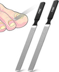 FVION 2 PCS Stainless Steel Double-Sided Long Nail File for Thick Nails – Professional Toenail File, Durable and Efficient Nail Care Tool Ideal for Manicure Or Pedicure