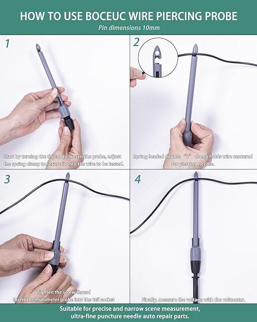Heavy Duty Wire Piercing Probe, Multimeter Probes Kit for 2mm Standard Pin Tip