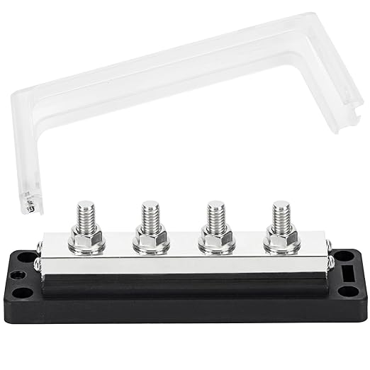 GLOSO Power Busbar 600A Common Bus bar Distribution Block Marine Battery Terminal Block 600 Amp Rating 4P