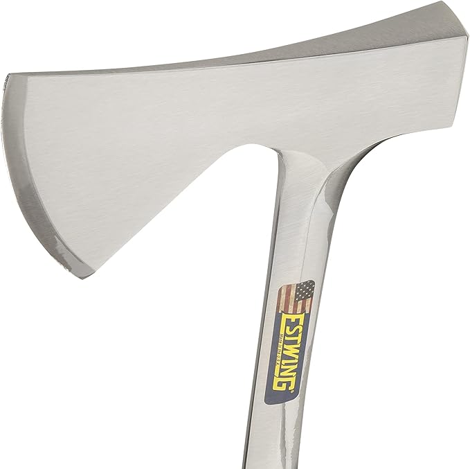 ESTWING Camper's Axe - 16" Hatchet with Forged Steel Construction & Shock Reduction Grip - E44A