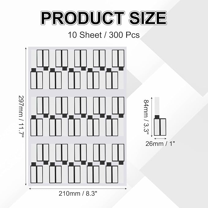 uxcell 300 Pcs Cable Labels, Waterproof Wire Cord Labels Tags, Cord Organizer Management Tags for Charger Cable Organizer Wire Markers Printer, Black