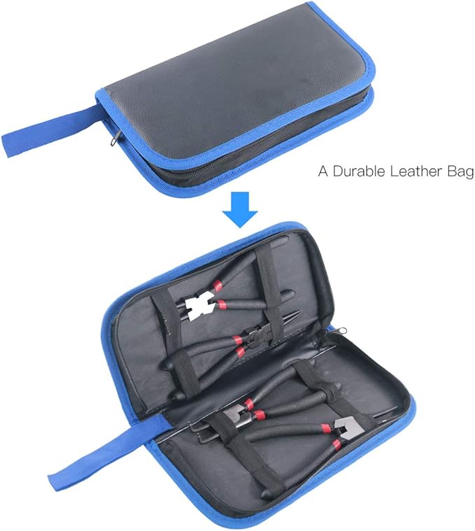 Glarks 4 Piece 7-Inch Internal/External Snap Ring Pliers Set