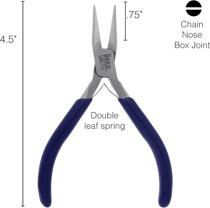 The Beadsmith 3-Piece Pliers Set – Kit Includes: Chain Nose, Round Nose and Flush Cutter with Tungsten Carbide Blades – Make Bracelets, Necklaces & Earrings – Tools for Jewelry Making