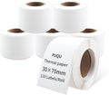 PUQU 30x70mm Direct Thermal Sticker Labels, Self-Adhesive All-Purpose Label Maker Tape, Compatible with AQ Series Label Printer, Refills Standard Laminated Office Labeling, 6 Rolls, 660 Labels