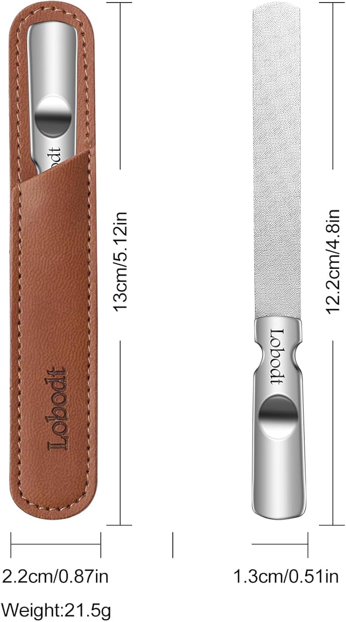 Stainless Steel Double-Sided Nail Art File - Mini Travel Nail File Suitable for Both Men and Women