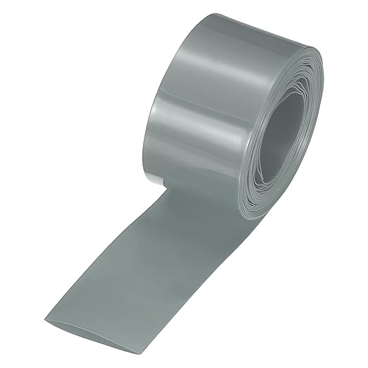 MECCANIXITY Battery Wrap PVC Heat Shrink Tubing 14mm Dia 23mm Flat 10 Feet(3meters) Silver Gray Good Insulation for Battery Pack