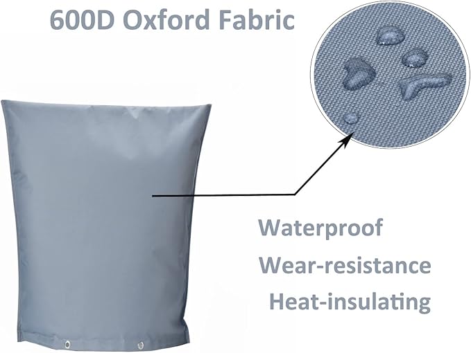 Outdoor Backflow Preventer Insulation Cover, Insulated Pouch for Winter Pipe Freeze Protection Sprinkler Valves in Snow or Sun Exposure, Waterproof Sprinkler Valve System Cover (16 " W x 20 " H, Gray)