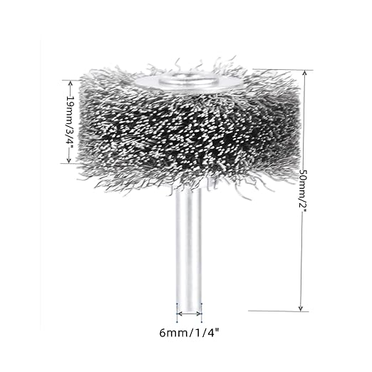 dophee 2Pcs 2 Inch Wire Wheel Brush for Drill Attachment 0.0118" Coarse Crimped Carbon Steel Wire 1/4 Inch Round Shank Wire Wheel Brush for Rust Corrosion Paint Removal