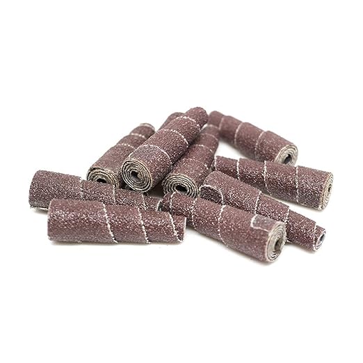Benchmark Abrasives Aluminum Oxide Tapered Sanding Cartridge Rolls for Blending Deburring Polishing Sanding Metals, Rotary Sander - Drill & Die Grinder Abrasives (10 Pack)(1/2" x 1-1/2", 120 Grit)
