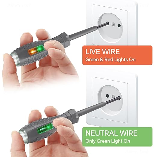Tomorotec 2PCS Voltage Tester Screwdriver Set - Multifunctional, Magnetic Tips for Enhanced Efficiency, Dual-Use Design with Neon Light Display for AC/DC Circuit Detection, Comfortable Anti-Slip Grip