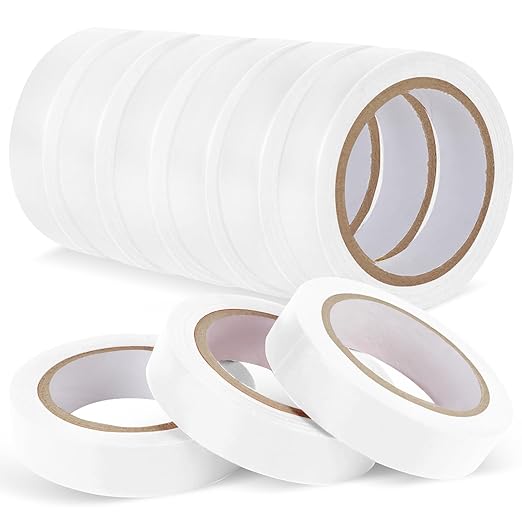 Romeda 9 Pack Electrical Tapes, Electrical Tape Water, Sun, and Oil Resistant, Electrical Tape is Suitable for Most Domestic, Commercial, and Industrial environments - White