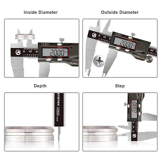 Digital Caliper, 12 Inch/300mm Vernier Caliper Measuring Tool with Stainless Steel, IP54 Splash Proof, Electronic Micrometer LCD Screen Auto-Off, Inch/Millimeter Conversion for 3D Printing