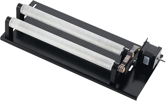 OMTech Rotary Axis Attachment for 40W co2 Laser Engraver, Barrel Rolling Cylinder Surface Rotation Platform for K40 Laser Engraver, 360 Degree Rotating Axis