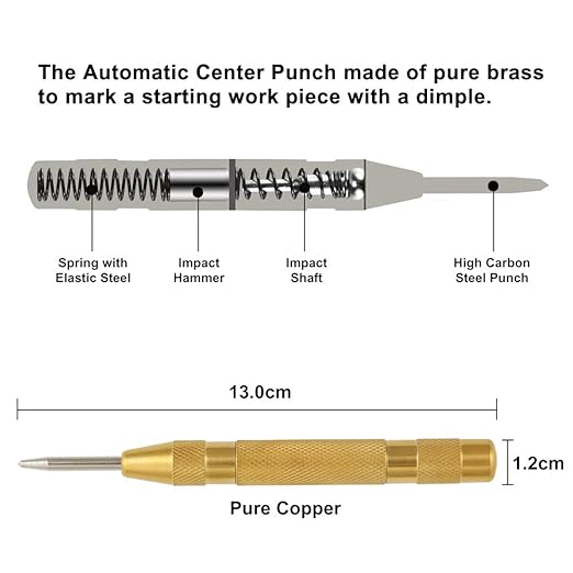 COMOWARE Countersink Drill Bit Set- 7 Pcs Counter Sinker Drill Bits for Wood, Quick Change, 1/4'' Hex Shank, High Speed Steel, 5 Flute 90 Degree Center Punch Tool, 1/4''-3/4''