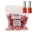 10AWG Wire Ferrule Terminals, 500pcs AWG10/6.0mm² Red Terminal Connector,Crimp Pin Cord End Terminals for Electric, Industrial, Chemical Industry, Power Control System, etc.
