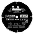 12-Inch 80-Tooth Fine Finish Professional Woodworking ATB Saw Blade with DuraGuard Anti-Stick Coating for Miter and Table Saws (DF1200SP80)