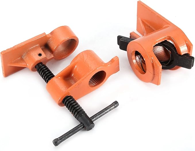 Heavy Duty 1 inch Pipe Clamp Jaws Vise Fixture Set Woodworking Tool Kit Vise Clamp for Gluing and Drilling Used in Wood Clamp, Water Pipe Clamp (1 PCS)