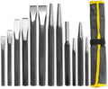 XtremepowerUS 12-Pieces Professional Punch and Chisel Set Mechanics Pin Tapered Center Chisel Punch with Carrying Pouch