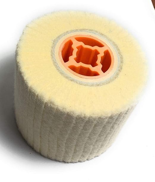 Wool Felt Wire Drawing Wheel Buffer Wheel Buffing Drum Mirror Burnishing Polishing Brush for Rust/Dust Removal,Jewelry/Glass (120X100MM)