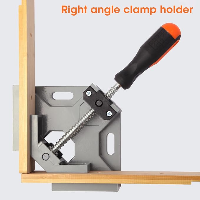 Kosmi Corner Clamps for Woodworking,Right Angle Clamps 90 Degree Single Handle,with Swing Adjustable Jaw Aluminum Alloy Frame Angle Clamp,for Woodworking Welding DIY Photo Frame Vise Holde Tools