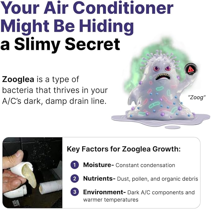 iFLO® Smart A/C Drain Line and Drain Pan Cleaner for HVAC System, Clog-Free, Easy Installation & App-Controlled Air Conditioner Maintenance, Includes 36oz Cleaner Cartridge Concentrate, 6 Month Supply