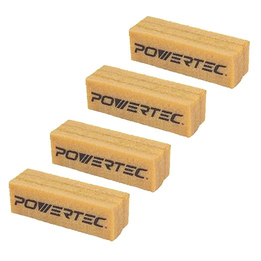 POWERTEC 71424-P2 Abrasive Cleaning Stick for Sanding Belts & Discs 4-1/2" 4PK | Natural Rubber Eraser - Woodworking Shop Tools for Sanding Perfection