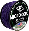 Paracord Planet Micro Paracord – Thin Braided Cord for Crafting, Fishing, and DIY Projects in 125 ft Spools – Acid Purple