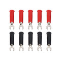 10Pcs 4mm U/Y Type Electrical Crimp Terminals, Banana Plug Adapter Insulated Fork Spade Wire Connector Conversion U Plug Into Banana Jack Adapter Accessories for Banana Plug Multimeter