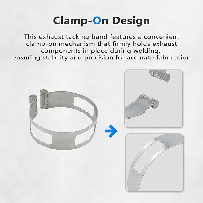 3 Inch (76.1mm) Stainless Steel Welding Tacking Band Clamp,Clamp-On Exhaust Pipe Tacking Band for Welding Fabrication