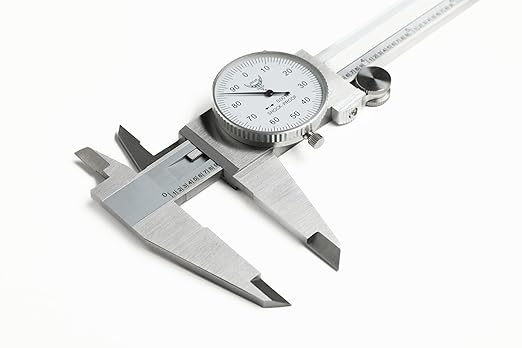 PEC Dial Caliper 0-12 Inch, Stainless Steel Precision Measuring Tool with Shock-Proof Dial, High Accuracy ±0.001"