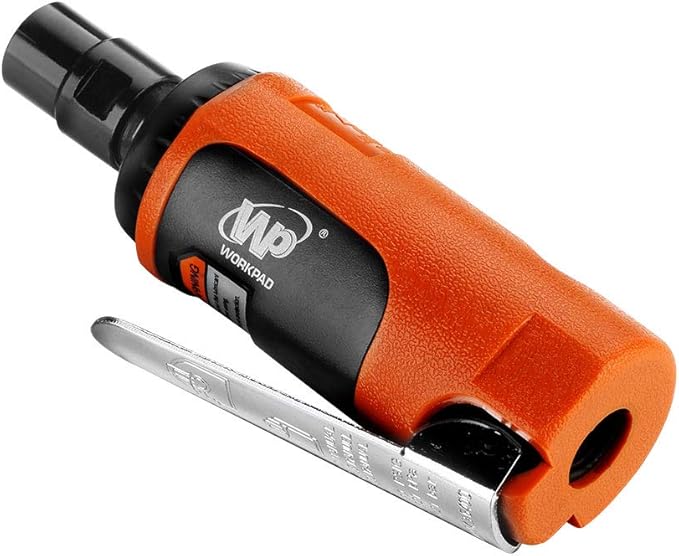 WORKPAD Mini Air Straight Die Grinder, 25000 RPM, Mini Pneumatic Tools, Equipped with 1/4-inch, 1/8-inch collets and 2 wrenches