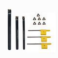 Lather Threading Tool Bit Set External Internal Threading Boring Bars Turning Tool Holders with 11IR A60 16ER 16IR AG60 Carbide Threading Inserts (3pcs Boring Bars +11IR A60)