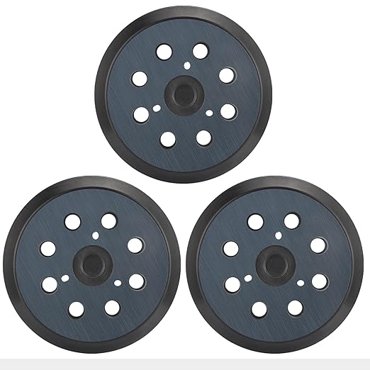 3 Pack 5" 8 Hole Hook & Loop Replacement Sander Pads Compatible with Makita Orbital Sander BO5010 BO5030K BO5031K BO5041K, Replacement Parts #743081-8/743051-7 (3 Screw Holes Sander Pads