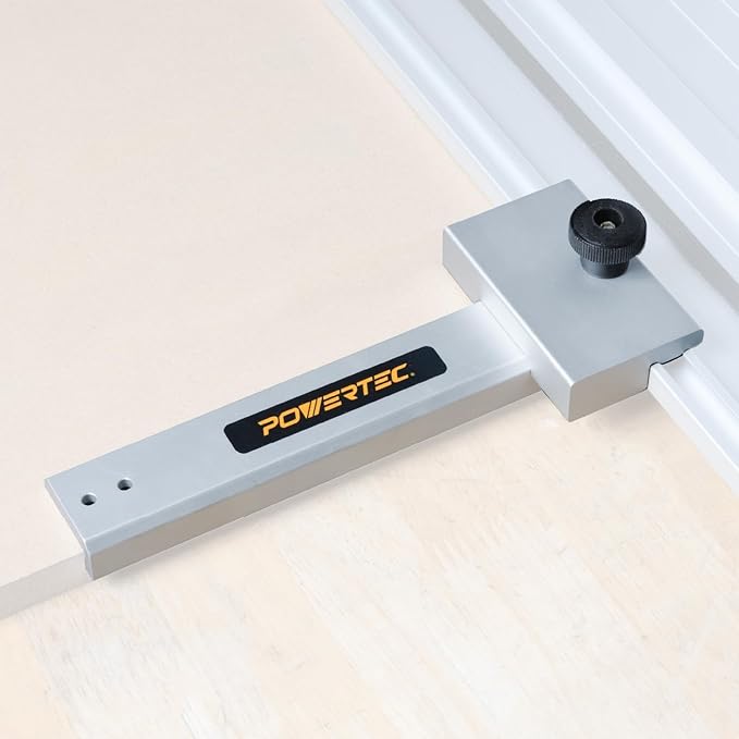 POWERTEC Track Saw Guide Rail Square, 90° Right Angle Guide Rail Protractor, Adjustable Square Guide Compatible with Festool,Makita,Milwaukee, Ridgid,Kreg (71962)
