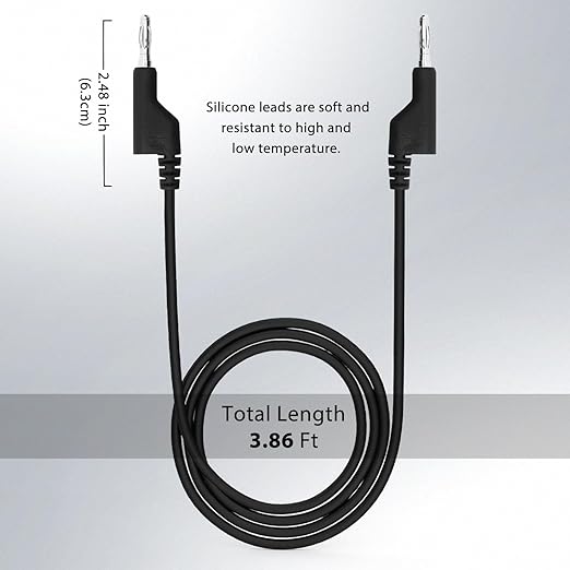 14 Gauge 2pcs/3.3Ft 4MM Banana Plug to Banana Plug UL3135, Heavy Duty Silicone Test Leads Set Jumper Wires Kit for Testing