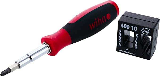 Wiha 77891 11inOne Multi-Driver with SoftFinish Handle & 40010 Magnetizer Demagnetizer